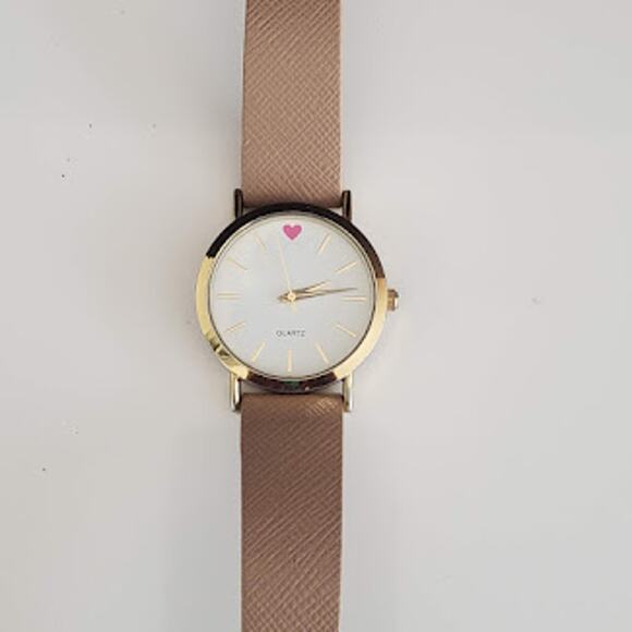 Accutime Women's 34mm Watch with Brown Band and Gold Tone Case - Picture 2 of 8